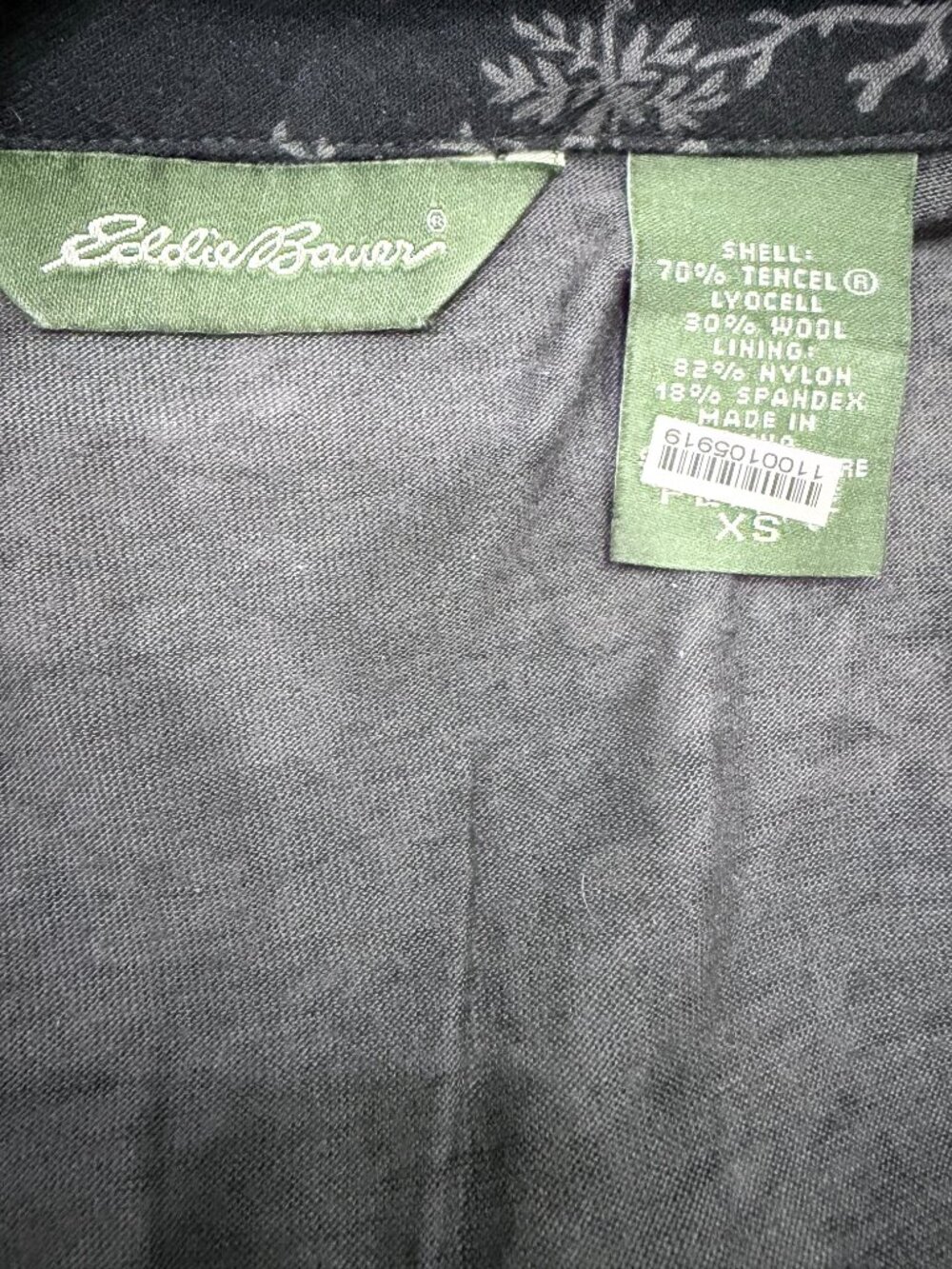 Y2K Eddie Bauer Petite XS Tencel Wool Botanical Wrap Midi Dress Dark Academia - Picture 5 of 14